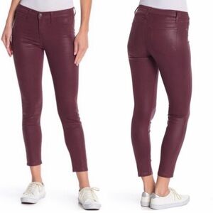 Pistola Skinny Jeans 26 NWT Audrey Wax Coated Oxblood Red Maroon Burgundy